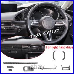 22PCS Carbon Fiber Interior Set Kit Decorative Trim For Mazda 3 Axela 2020+ RHD