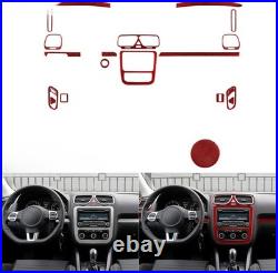 22Pcs Red Carbon Fiber Full Interior Trim Kits For Volkswagen Scirocco 2009-2016