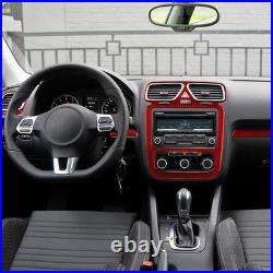 22Pcs Red Carbon Fiber Full Interior Trim Kits For Volkswagen Scirocco 2009-2016