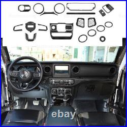 22pc Full Interior Dashboard Cover Trim For Jeep Wrangler JL 2018+ Carbon Fiber