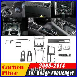23Pcs Carbon Fiber Interior Dashboard Cover For Dodge Challenger 2008-2014