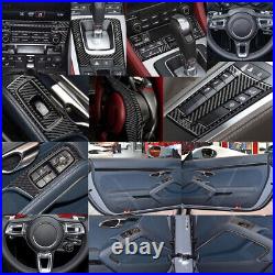 23pcs For Porsche 718 Cayman Carbon Fiber Center Console Dash Interior Trim