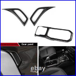 24Pcs Interior Accessories Cover Trim Kit Carbon Fiber For Jeep Wrangler JL JT