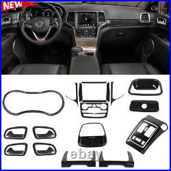 24pcs Carbon Fiber Full Interior Kit Cover Trim For Jeep Grand Cherokee 2014-20