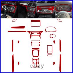 24pcs Red Carbon Fiber Full Kits Interior Trim For Audi Q3 13-18