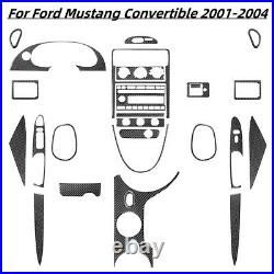 26Pcs RHD Carbon Fiber Full Interior Cover Trim Kit For Ford Mustang 2001-2004