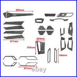 27 Pcs Carbon Fiber Full Set Interior Cover Trim Fit Audi A6 C8 A7 2019-2022 20