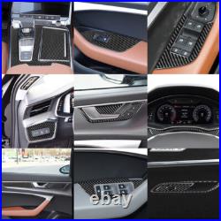 27Pcs For Audi A6 2019-2021 Carbon Fiber Full Interior Set Kit Decor Cover Trim