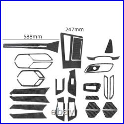 27Pcs For Audi A6 2019-2021 Carbon Fiber Full Interior Set Kit Decor Cover Trim