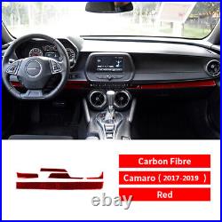 27Pcs For Chevrolet Camaro 2017-19 Red Carbon Fiber Full Set Interior Cover New
