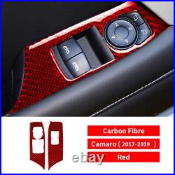 27Pcs For Chevrolet Camaro 2017-19 Red Carbon Fiber Full Set Interior Cover New