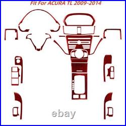 27Pcs Red Carbon Fiber Interior Full Kit Cover Trim For Acura TL 2009-14 RHD