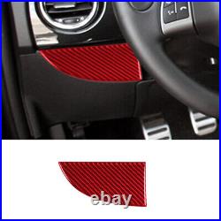 28Pcs Red Carbon Fiber Interior Full Cover Trim RHD Kit For Fiat 500 2012-2015