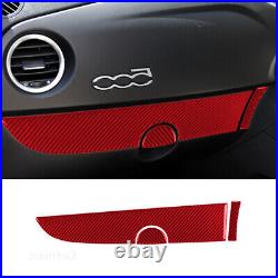 28pcs Red Carbon Fiber Full Kit Interior Trim Set For Fiat 500 2012-2015