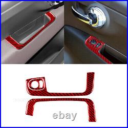 28pcs Red Carbon Fiber Full Kit Interior Trim Set For Fiat 500 2012-2015