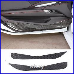 2PCS Carbon Fiber Interior Door Panel Trim Anti Kick For Corvette C8 2020-2023