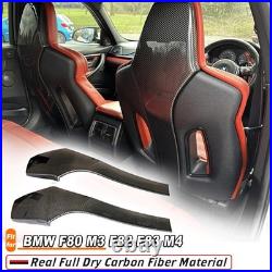 2PCS Dry Carbon Fiber Interior Seat Back Trim Covers For BMW F80 M3 F82 F83 M4