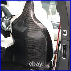 2PCs Dry Carbon Fiber Interior Seat Back Cover Trim For Tesla Model X 2016-2020