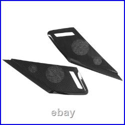 2pcs Car Door Speaker Cover Carbon Fiber Interior Speaker Cover For