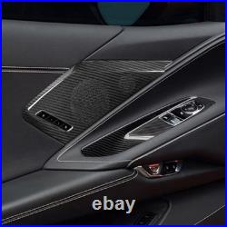2pcs Car Door Speaker Cover Carbon Fiber Interior Speaker Cover For