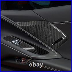 2pcs Car Door Speaker Cover Carbon Fiber Interior Speaker Cover For