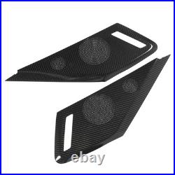 2pcs Car Door Speaker Cover Carbon Fiber Interior Speaker Cover For