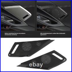 2pcs Car Door Speaker Cover Carbon Fiber Interior Speaker Cover For