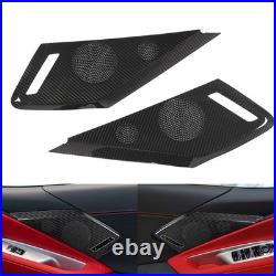 2pcs Car Door Speaker Cover Carbon Fiber Interior Speaker Cover For