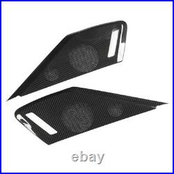 2pcs Car Door Speaker Cover Carbon Fiber Interior Speaker Cover For