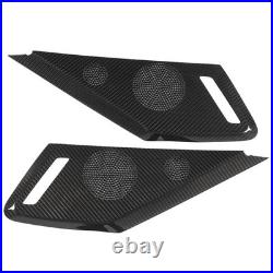 2pcs Car Door Speaker Cover Carbon Fiber Interior Speaker Cover For