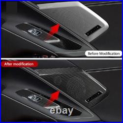 2pcs Car Door Speaker Cover Carbon Fiber Interior Speaker Cover For