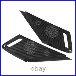 2pcs Car Door Speaker Cover Carbon Fiber Interior Speaker Cover For