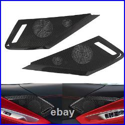 2pcs Car Door Speaker Cover Carbon Fiber Interior Speaker Cover Replacement