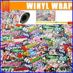 30 X 59 Inch JDM Cartoon Hellaflush Graffiti Sticker Bomb Vinyl Wrap Sheet Decal