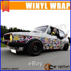 30 X 59 Inch JDM Cartoon Hellaflush Graffiti Sticker Bomb Vinyl Wrap Sheet Decal