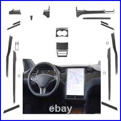 30Pcs Carbon Fiber Interior Kit for Tesla Model X 2016-2020 & Model S 2012-2020