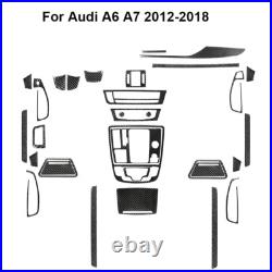 32Pcs Carbon Fiber Interior Full Kit Cover Trim Sticker For Audi A6 C7 2012-2018