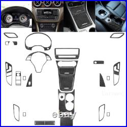 32pcs Carbon Fiber Full Kits Interior Trim Sticker For Mercedes GLA CLA