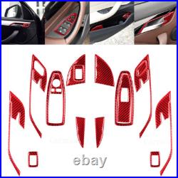 32pcs For BMW X1 F48 Red Carbon Fiber Full Kits Interior Trim