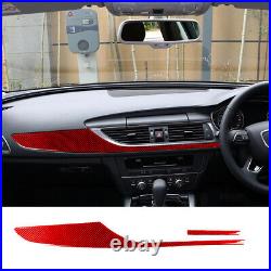 32pcs Red Carbon Fiber Full Kits Interior Cover Trim For Audi A6 2012-2018