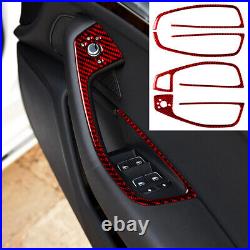 32pcs Red Carbon Fiber Full Kits Interior Cover Trim For Audi A6 2012-2018