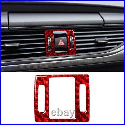 32pcs Red Carbon Fiber Full Kits Interior Cover Trim For Audi A6 2012-2018