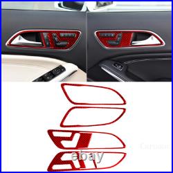 32pcs Red Carbon Fiber Interior Full Kits Cover Trim For Mercedes GLA CLA