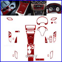 32pcs Red Carbon Fiber Interior Full Kits Interior Trim For Mercedes GLA CLA