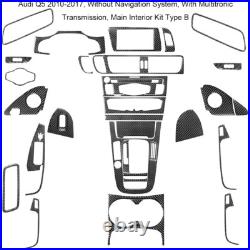 33PCS Carbon Fiber Interior Full Kit Set Panel Trim For Audi Q5 WithO NAV Type B