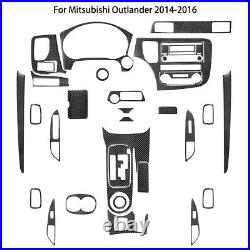 33Pcs RHD Carbon Fiber Interior Full Cover Trim For Mitsubishi Outlander 2014-16