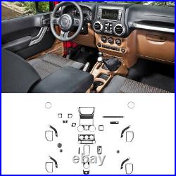 33Pcs RHD For Jeep Wrangler JK 2011-2017 Carbon Fiber Interior Decor Cover Trim