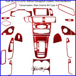33X Full Interior Kit Set Panel Trim For Audi Q5 Carbon Fiber WithO NAV Type A