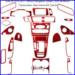 33X Full Interior Kit Set Panel Trim For Audi Q5 Carbon Fiber WithO NAV Type B