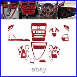 33pcs Red Carbon Fiber Full Interior Interior Trim Set For BMW 6 Series E63 E64